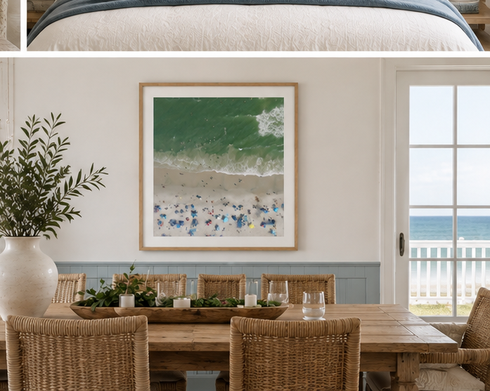 31st Street in August Ocean City NJ 30x40 fine art print in oak frame, coastal dining room