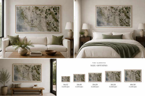 The Gardens Ocean City fine art photography high-resolution landscape room mockups and size guide